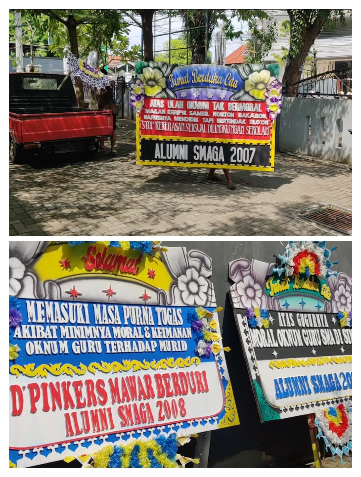 Korban Dugaan Pelecehan Guru BK di SMA 3 Kota Pekalongan Bertambah, Sekolah Dibanjiri Karangan Bunga