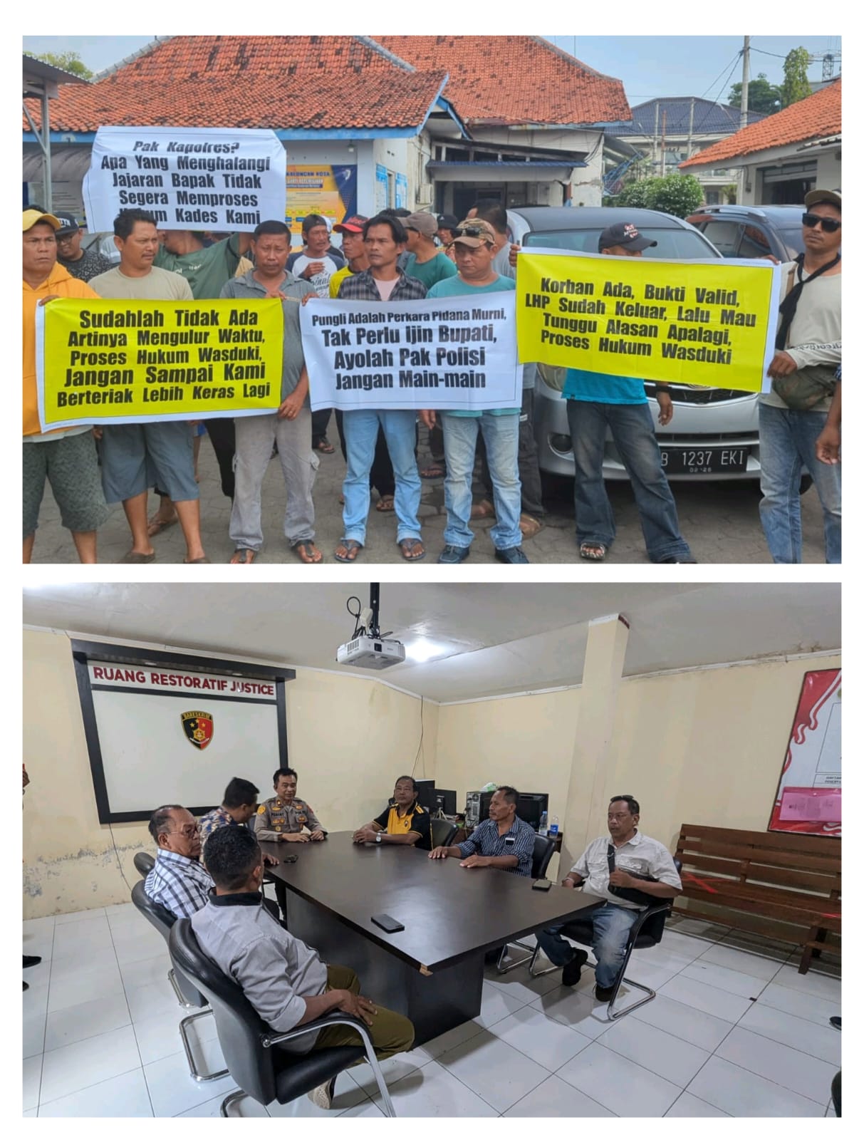 Desak Polisi Percepat Proses Hukum Kasus Pungli PTSL, Puluhan Warga Wuled Datangi Polres Pekalongan Kota Sampaikan Aspiras
