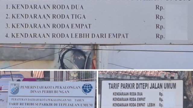 Papan Tarif Parkir di Kota Pekalongan Segera Diganti 