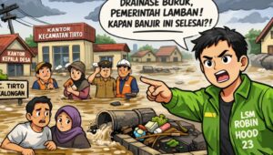 Banjir Tak Kunjung Surut di Kecamatan Tirto, Novi Sekjend DPP LSM Robin Hood 23 Soroti Buruknya Drainase dan Lemahnya Respons Pemerintah