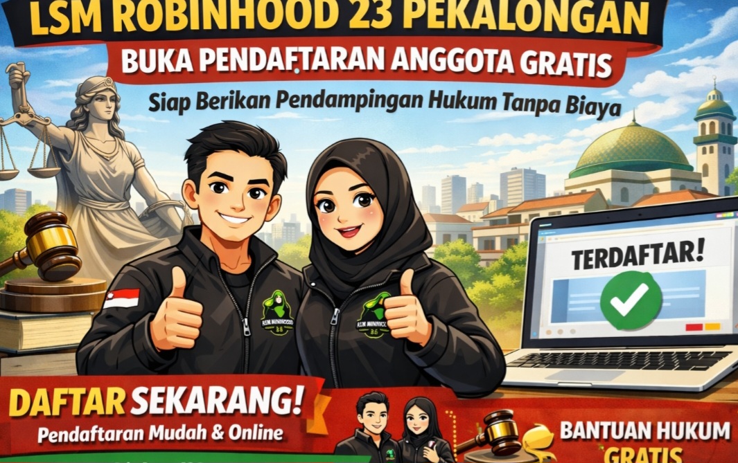 LSM Robin Hood 23 Pekalongan Buka Penerimaan Anggota Gratis, Tawarkan Pendampingan Hukum Tanpa Biaya