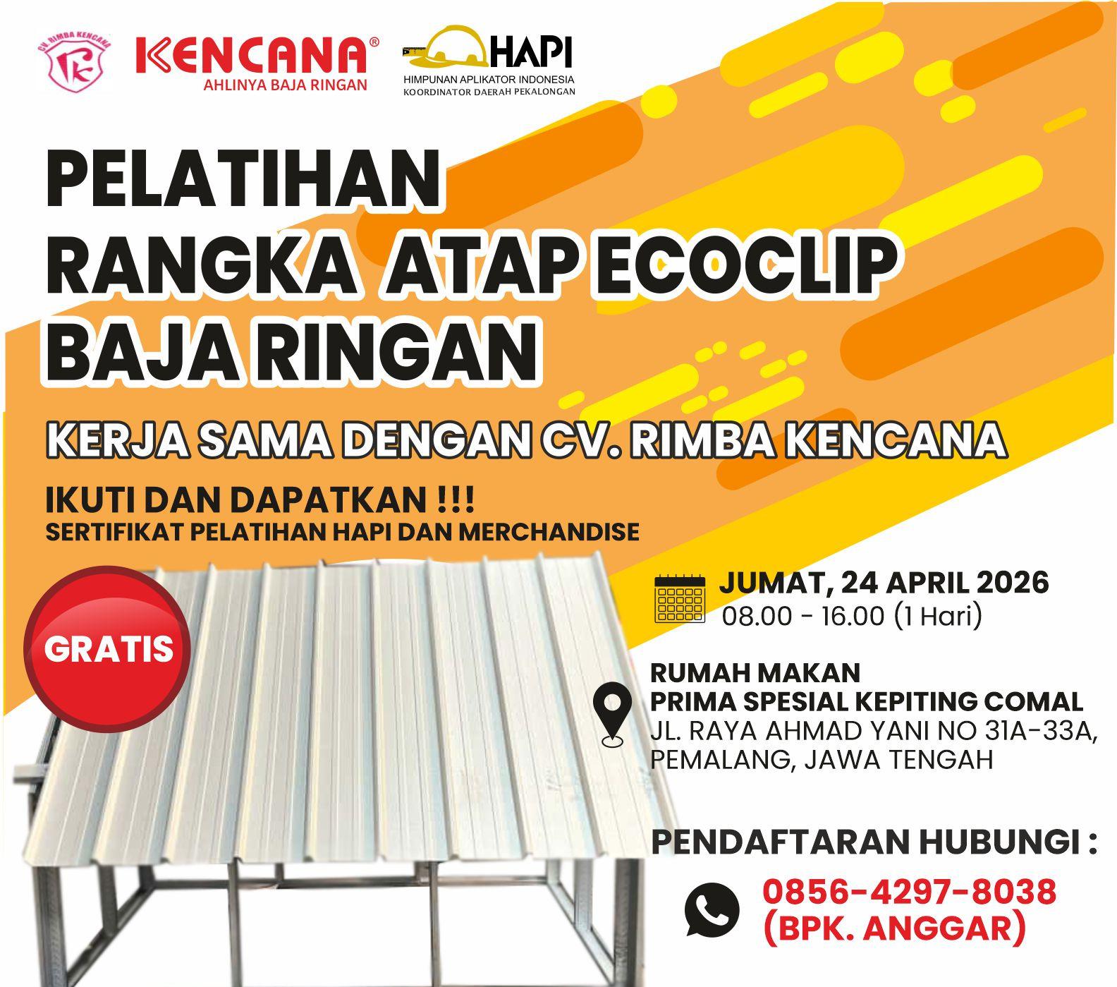 Tingkatkan Skill Tukang, Pelatihan Baja Ringan Gratis Hadir di Pemalang