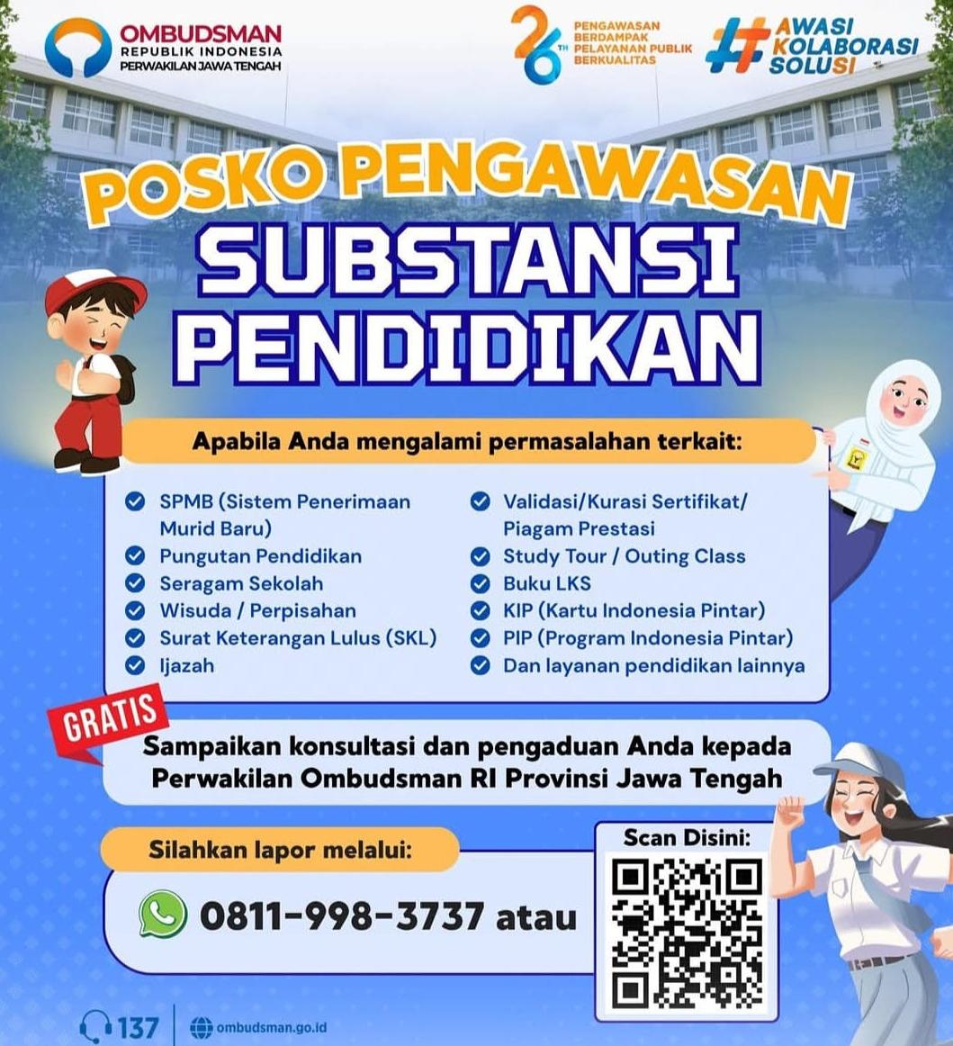 Ombudsman Jateng Awasi Ketat SPMB 2026/2027, Soroti Potensi Maladministrasi hingga Pungutan Liar