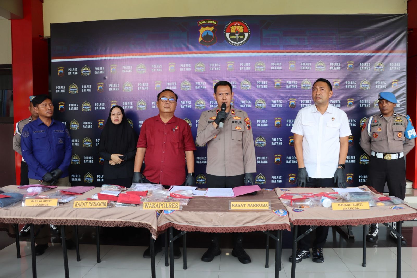 Polres Batang Ungkap Empat Kasus Narkoba dan Obat Keras Ilegal, Lima Tersangka Ditangkap