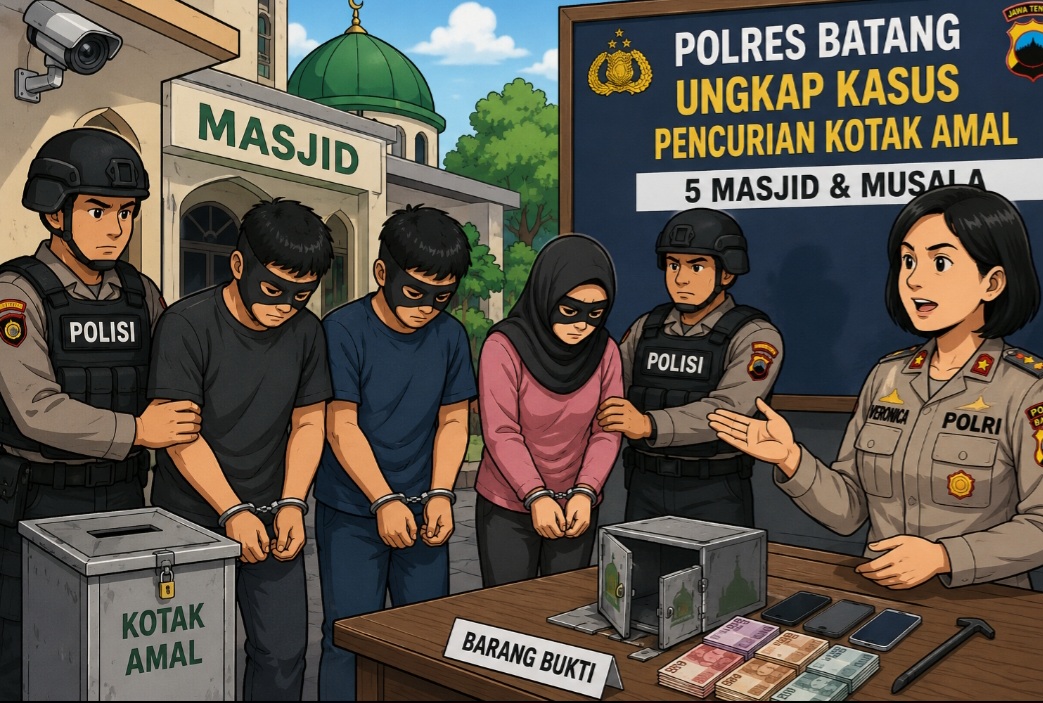 Polres Batang Ungkap Pencurian Kotak Amal di Lima Tempat Ibadah dalam Kurang dari 24 Jam